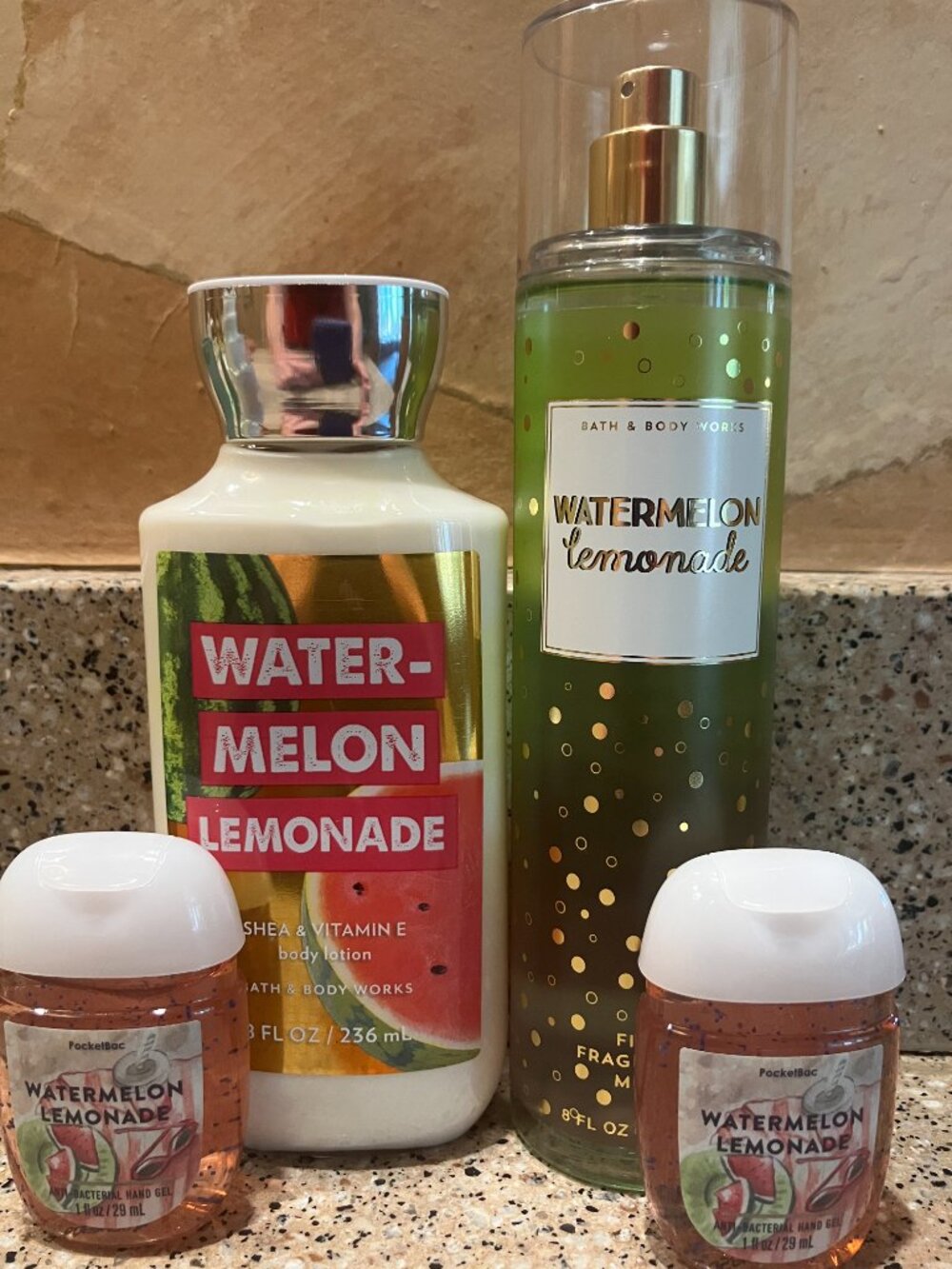 Bath and Body Watermelon Lemonade Body Spray, Lotion, and 2 pocket bacs!!  NEW - Picture 2 of 2